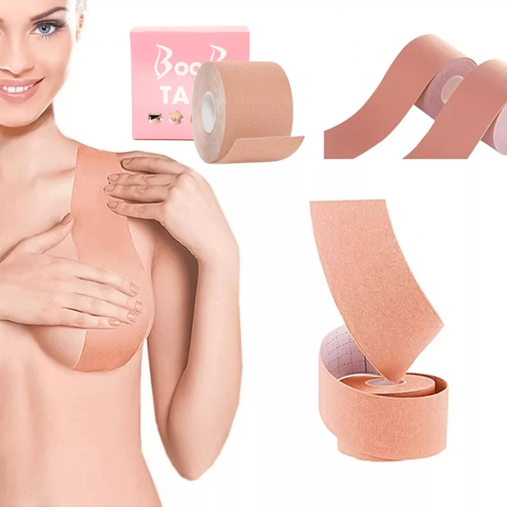 Fita Boob Tape Sutiã Adesivo Fita Rolo Levanta Peito Seios Invisível -5m