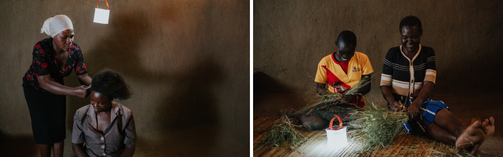 families using the solar lantern