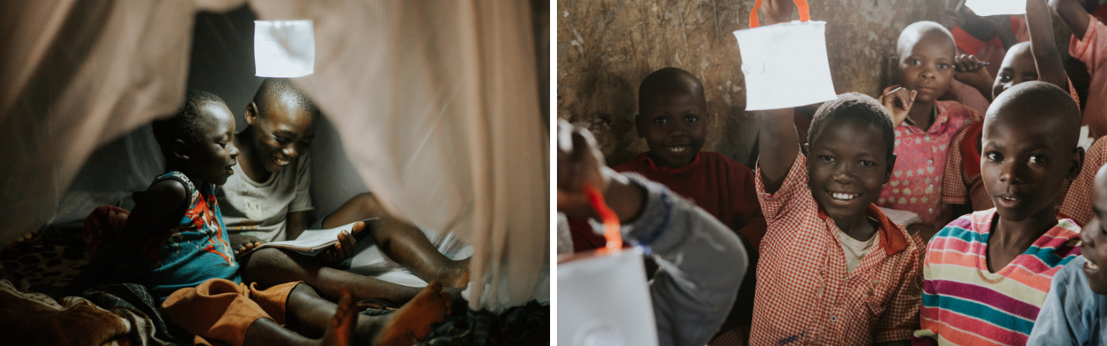 reading with the solar lantern