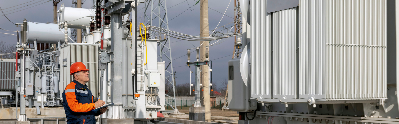 electrician inspecting high voltage system