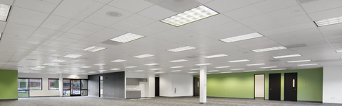 led flat panels in an office