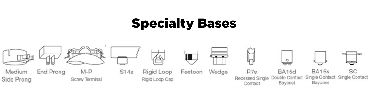 specialty light bulb base types