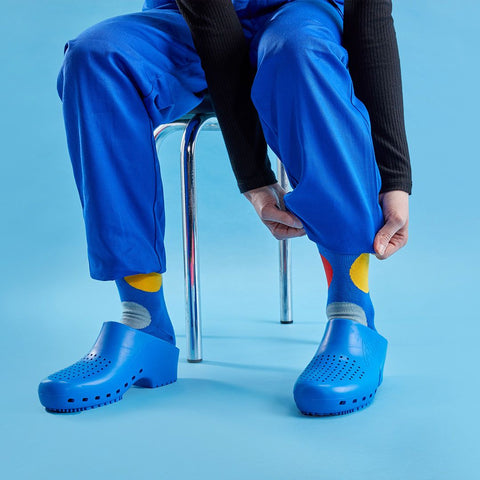 Blue Calzuro Clogs with Upper Ventilation Holes - Clogs for Nurses and Healthcare Workers