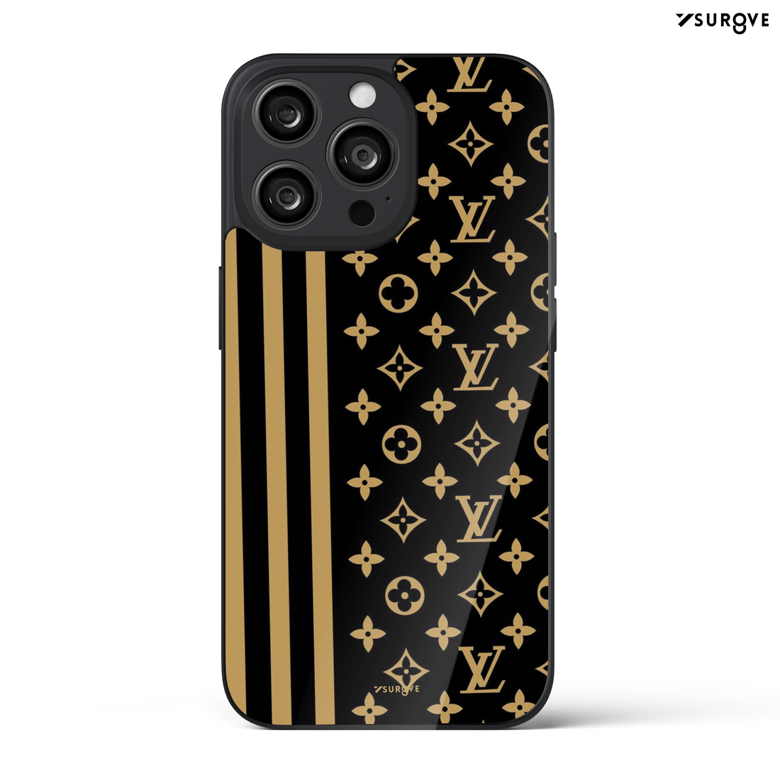 Buy LV Black Gold Glass Case for iPhone 13