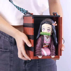 22cm Kawaii Demon Slayer Nezuko With Actual Wooden Box Action Figure/Figurine - House Of Fandom