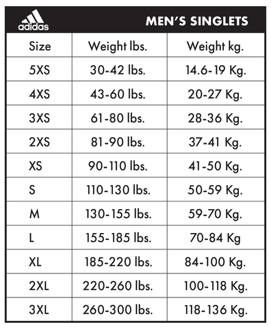 Adidas Mens Singlet Size Chart