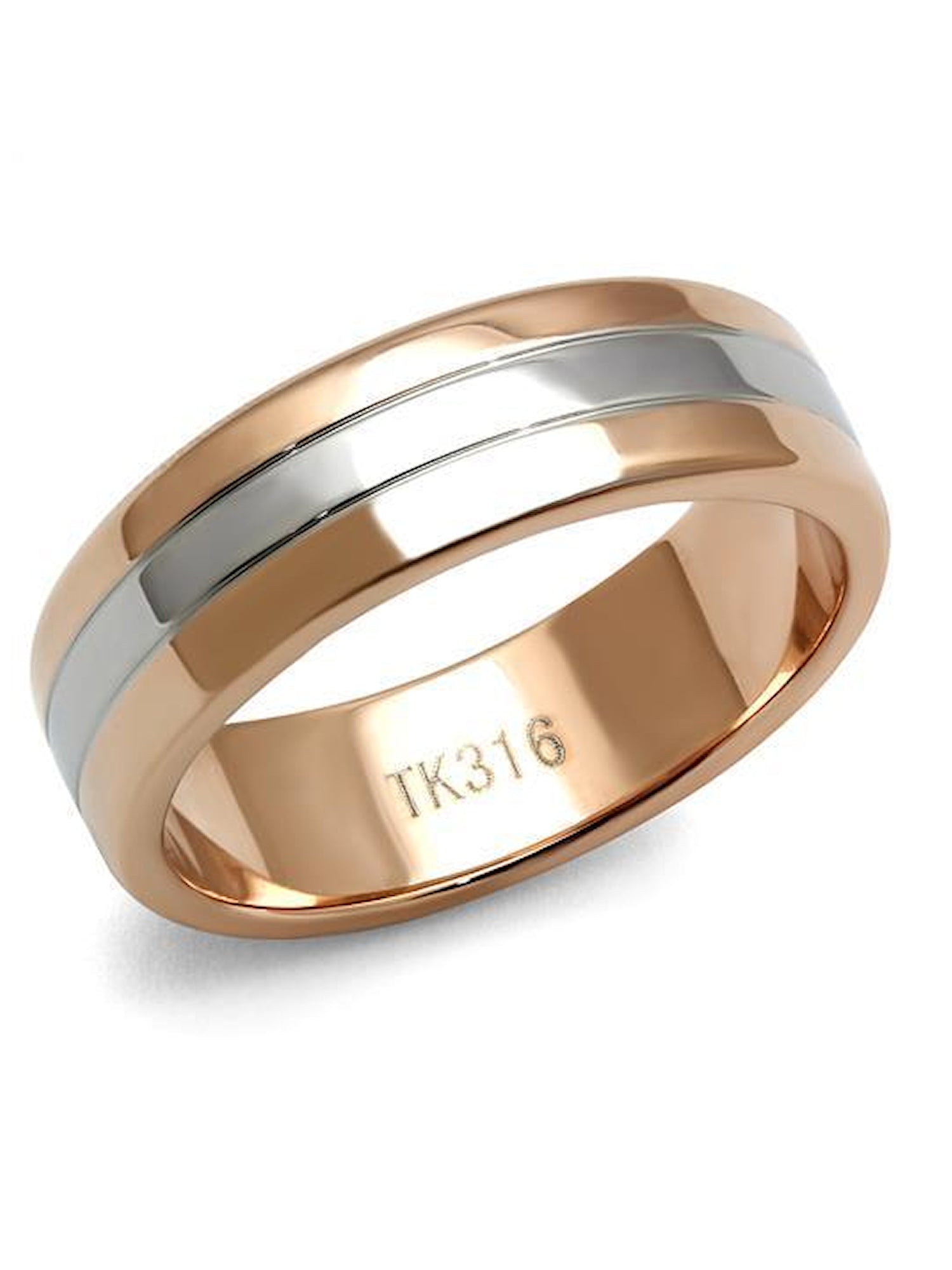 Men's Two Tone Rose Gold Plated Wedding Engagement Ring Band