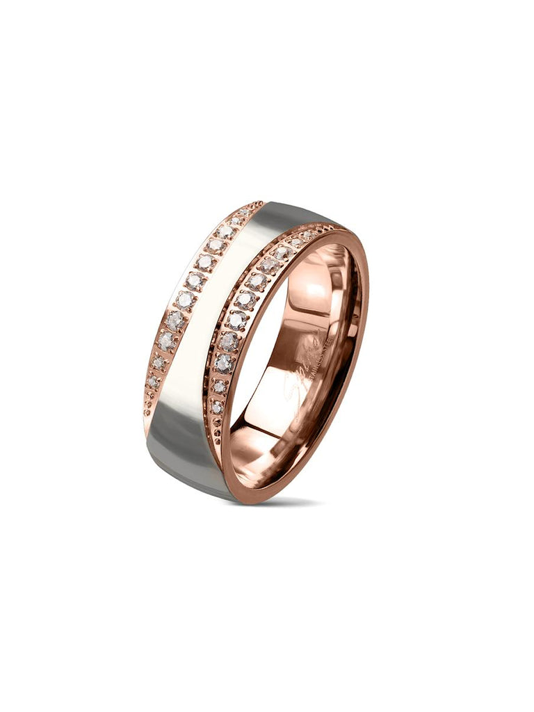 His Her Wedding Ring Set 3 Piece Rose Gold Plated Sterling Silver Halo ...