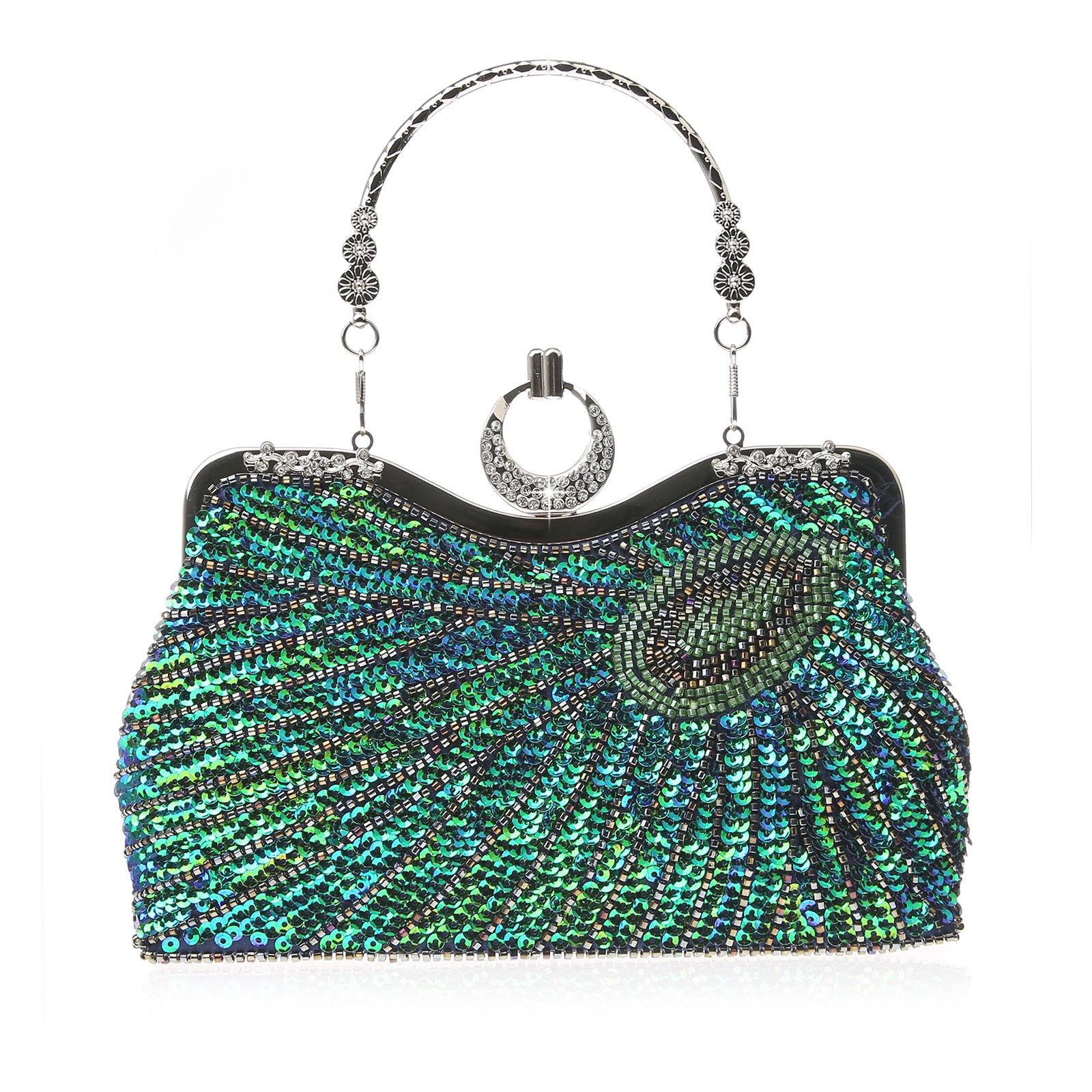 Luxury Crystal Clutches For Women Peacock Clutch Evening Bag CL-107D |  LaceDesign