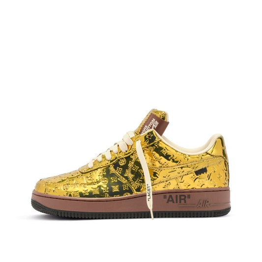 Louis Vuitton and Nike Air Force 1 Friends & Family Yellow, Size 10.5, fifty, 2022