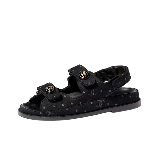 black sandals chanel