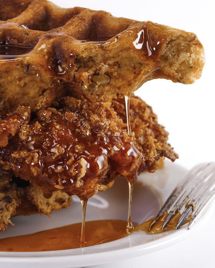 Rachael Rays Cornflake Fried Chicken Waffles With Pecans