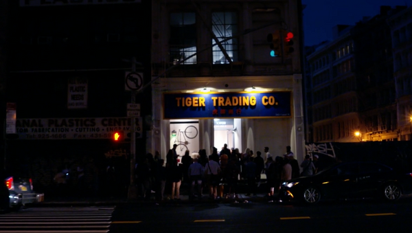 Tiger Trading Co NYC Pop Up Outside Night
