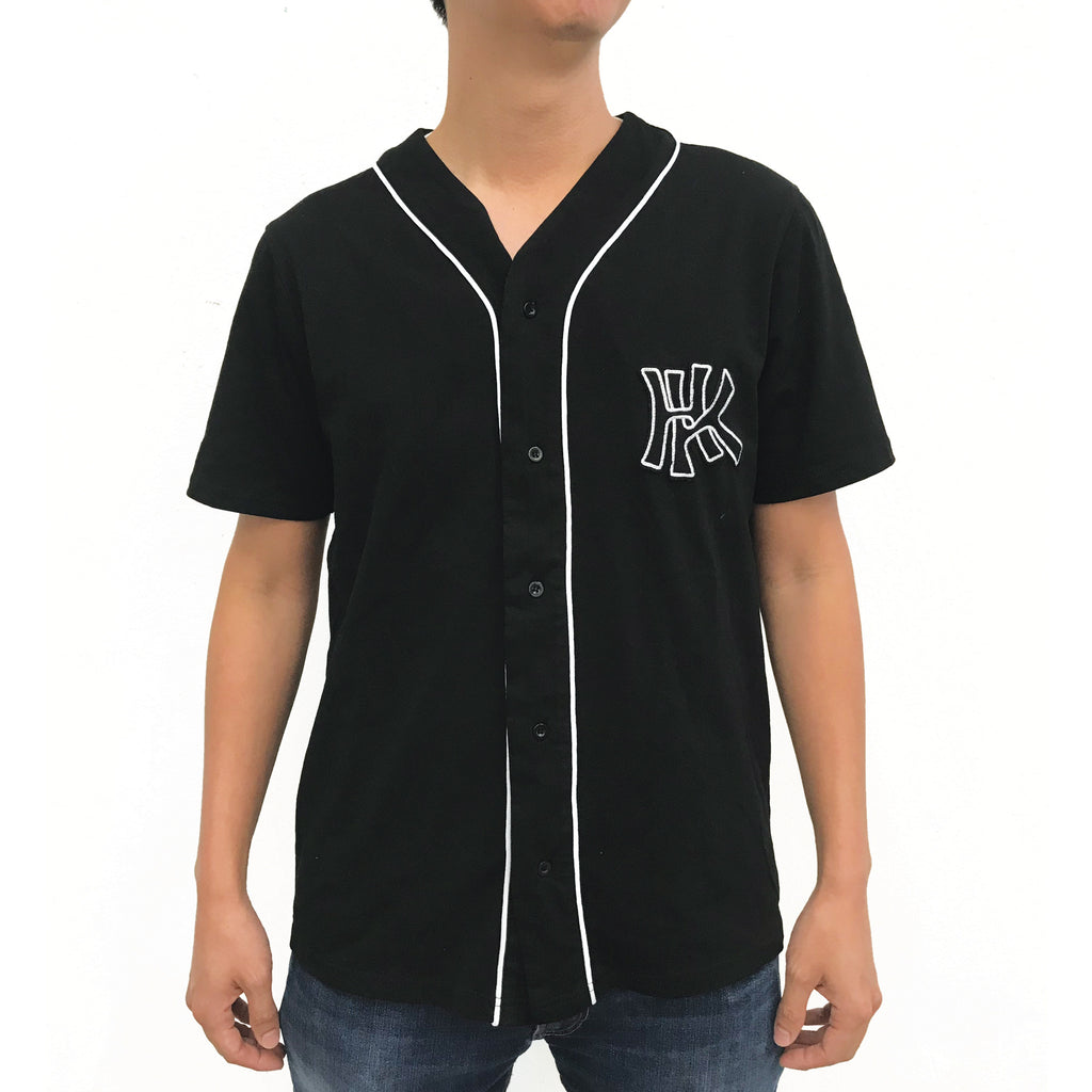 HK' Jersey Baseball Shirt, Black 