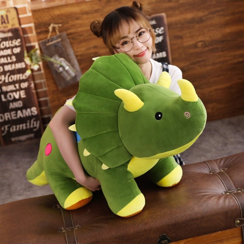 40-100cm Big Plush Soft Triceratops Stegosaurus Plush Toy Dinosaur