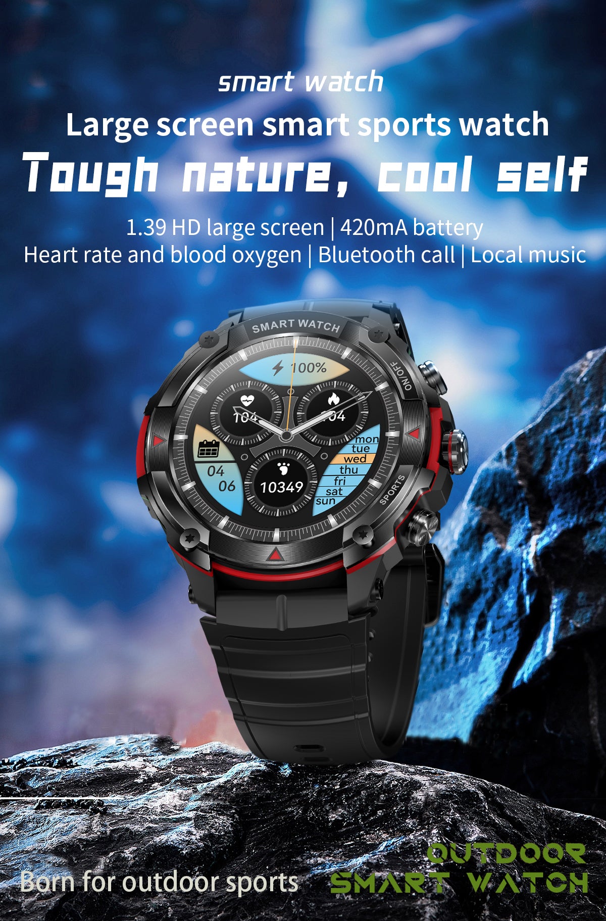 black smart watch mens