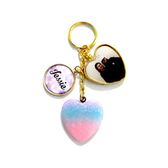 ombre heart keychains custom