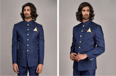 navy blue jodhpuri suit