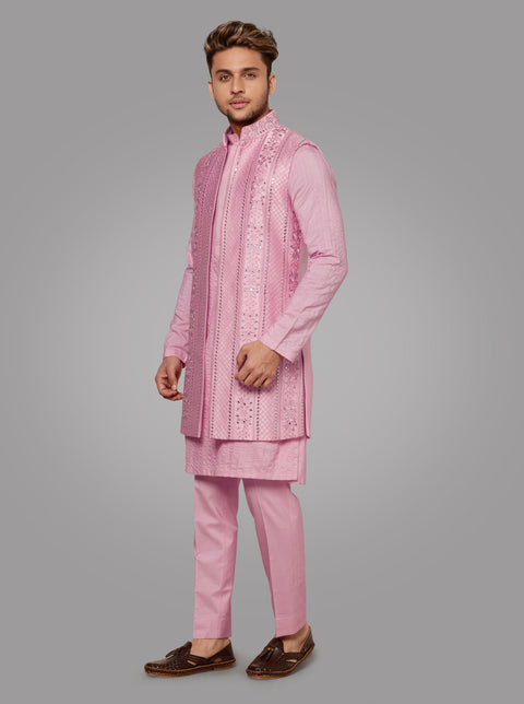 Buy Om Shubh Mangalam Men's Silk Blend Golden Kurta Pajama Jacket Online at  Best Prices in India - JioMart.