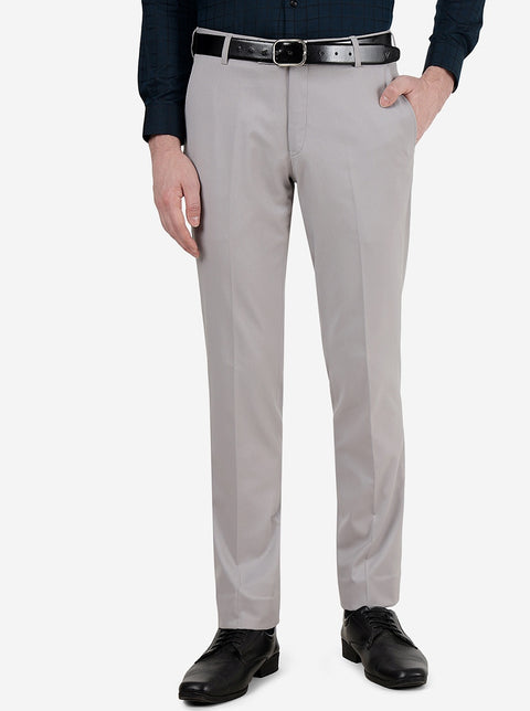 Men Khaki Solids Pure Cotton Slim Fit Formal Trouser