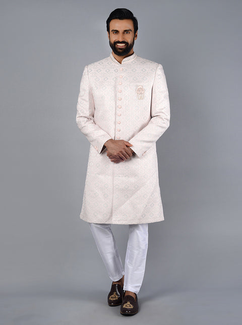 Indian Cream Traditional Wear Men's Shirt Cotton Kurta Casual