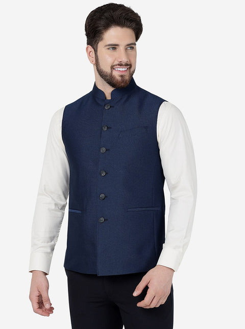 Buy Blue 100% Cotton Printed Nehru Jacket For Men by Spring Break Online at  Aza Fashions.