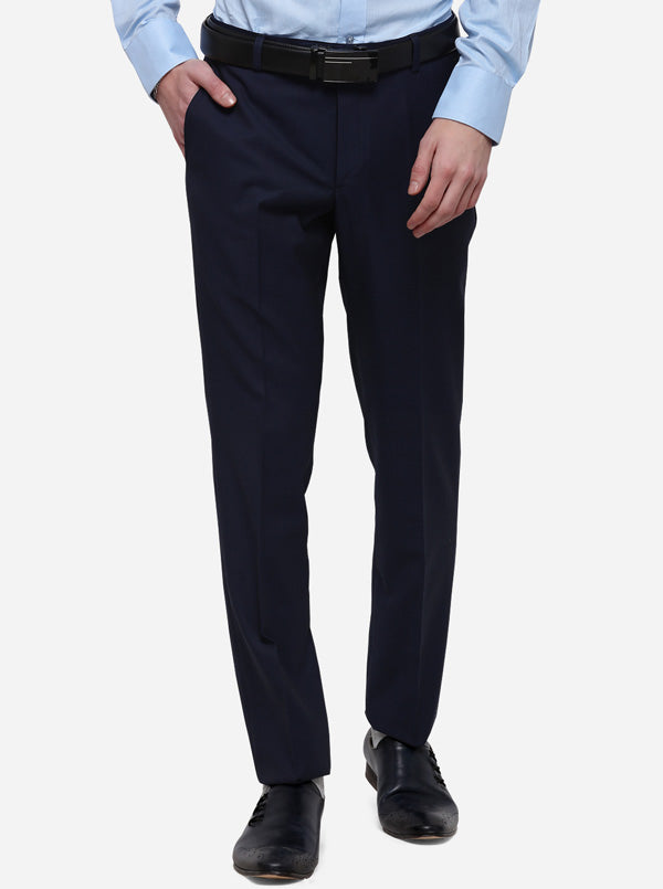 Buy Men Grey Textured Super Slim Fit Formal Trousers Online  715247   Peter England