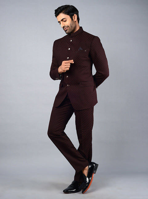 Wine Color Wedding Wear Designer Jodhpuri Suit For Mens – paanericlothing