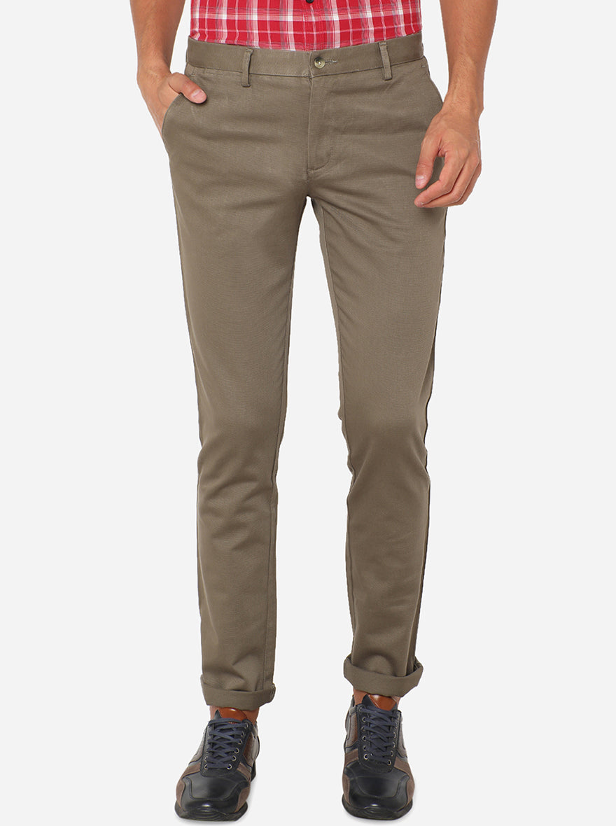 Buy Tailored Fit Cotton Chocolate Trouser  Zodiac