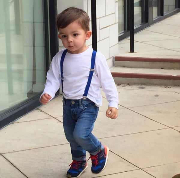 Royal Blue Suspenders - Newborn To Adult Sizes - Little Boy Swag
