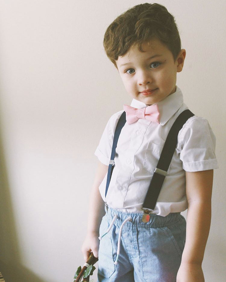 boy bow tie and suspenders outfit