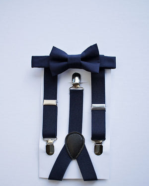 boy bow tie and suspenders outfit