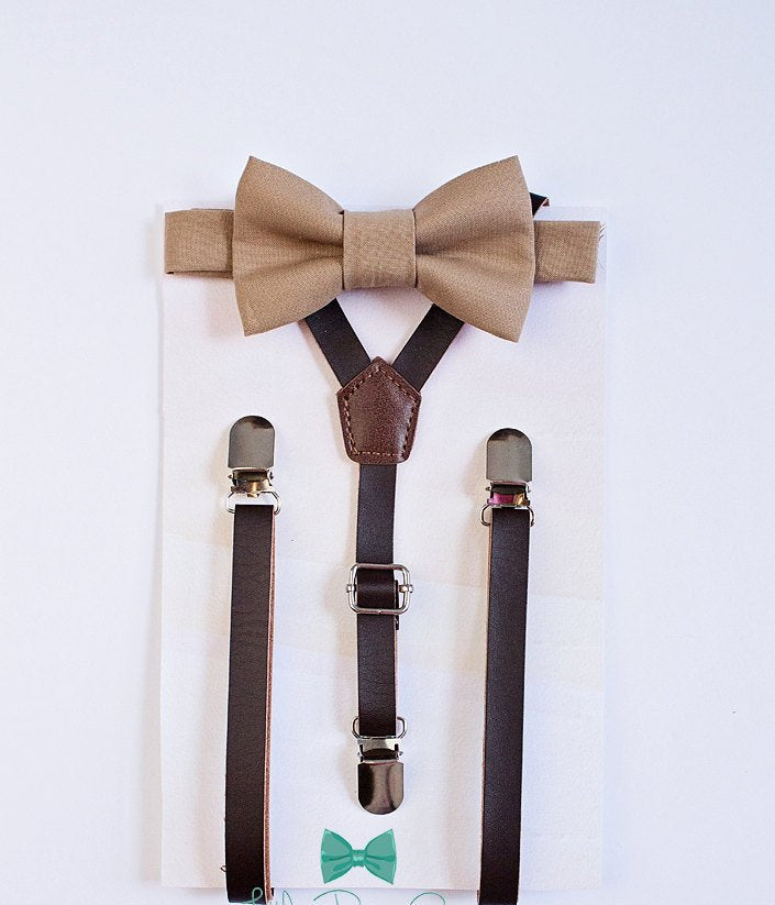 boy bow tie and suspenders outfit