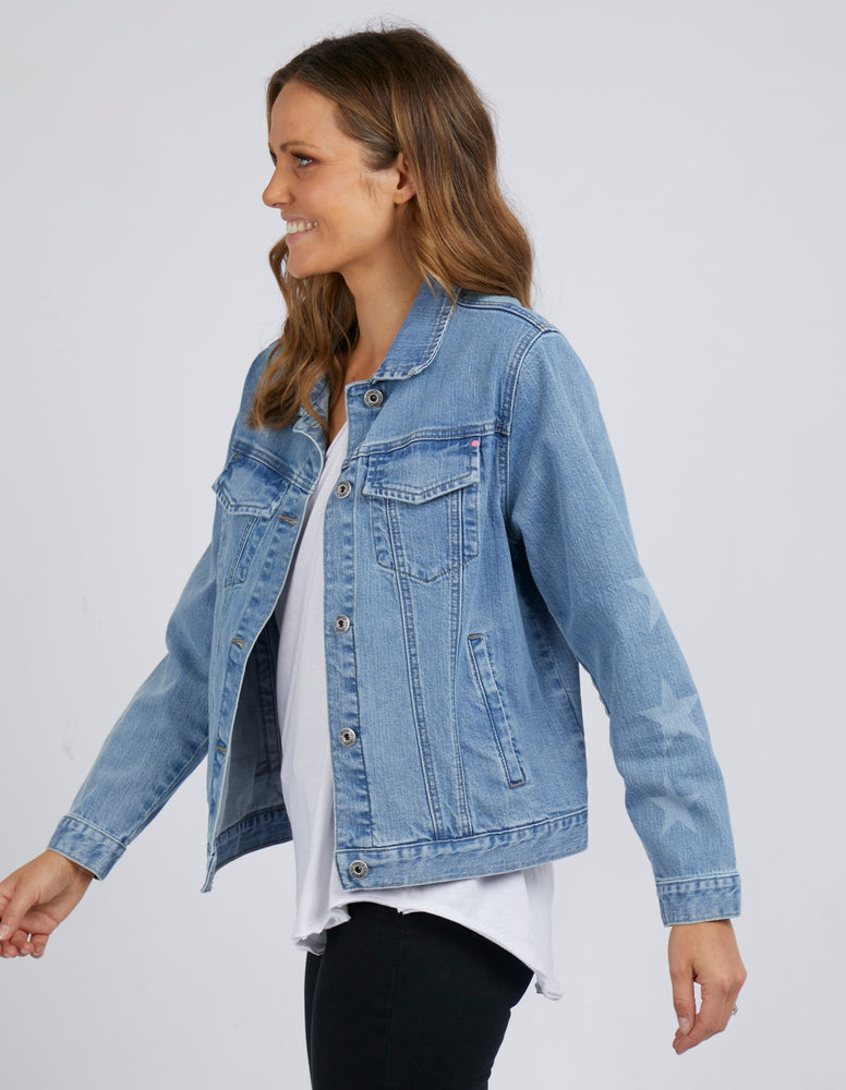 Star Denim Jacket - Washed Blue Denim - Elm Lifestyle – FUDGE Gifts ...