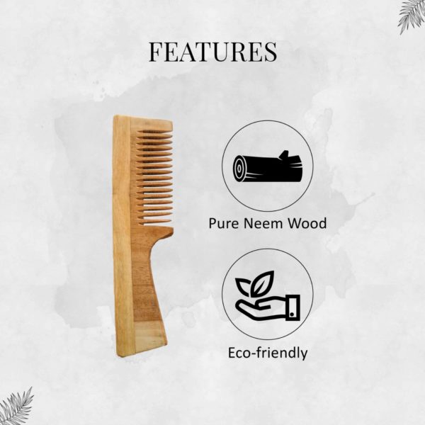 Brown Neem Wooden Comb For Hair Growth