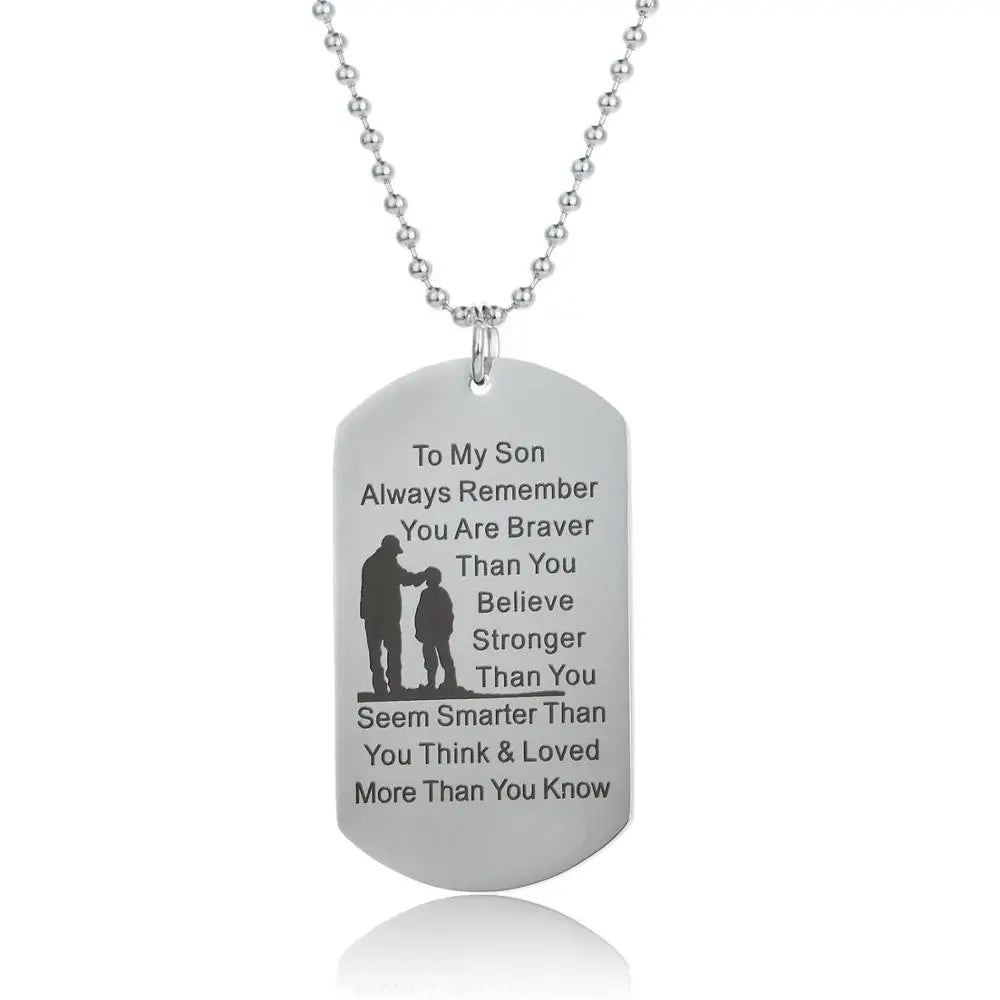 Family Necklace To My Son Daughter Love Dad Mom Mum Dog - Image 10