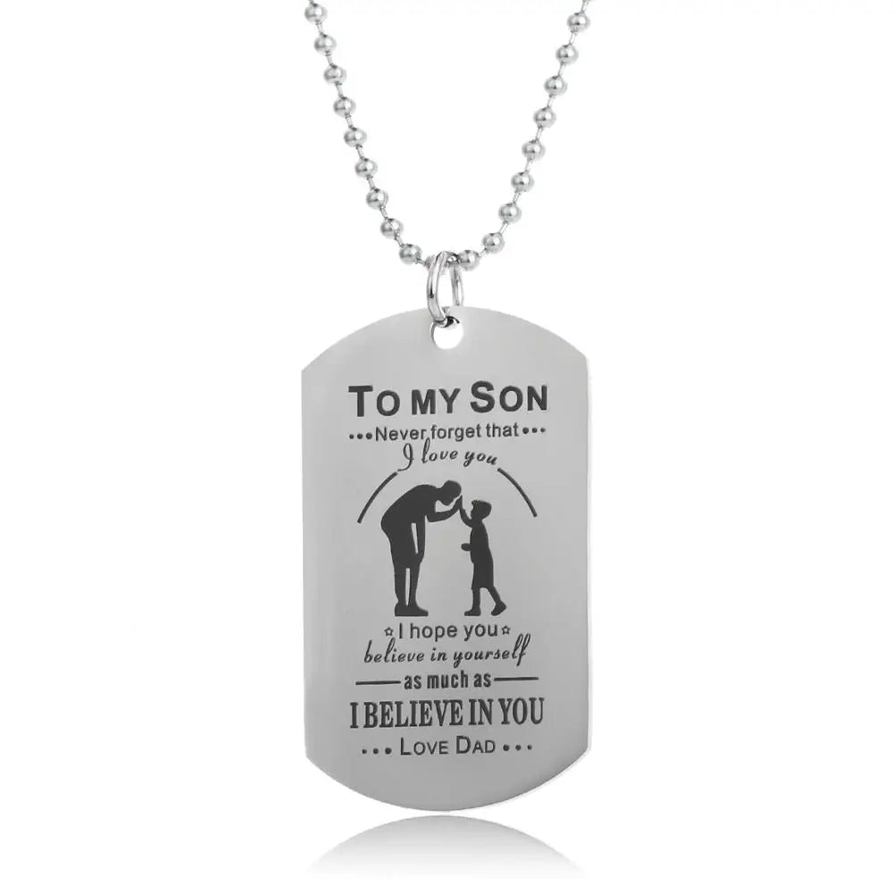 Family Necklace To My Son Daughter Love Dad Mom Mum Dog - Image 21