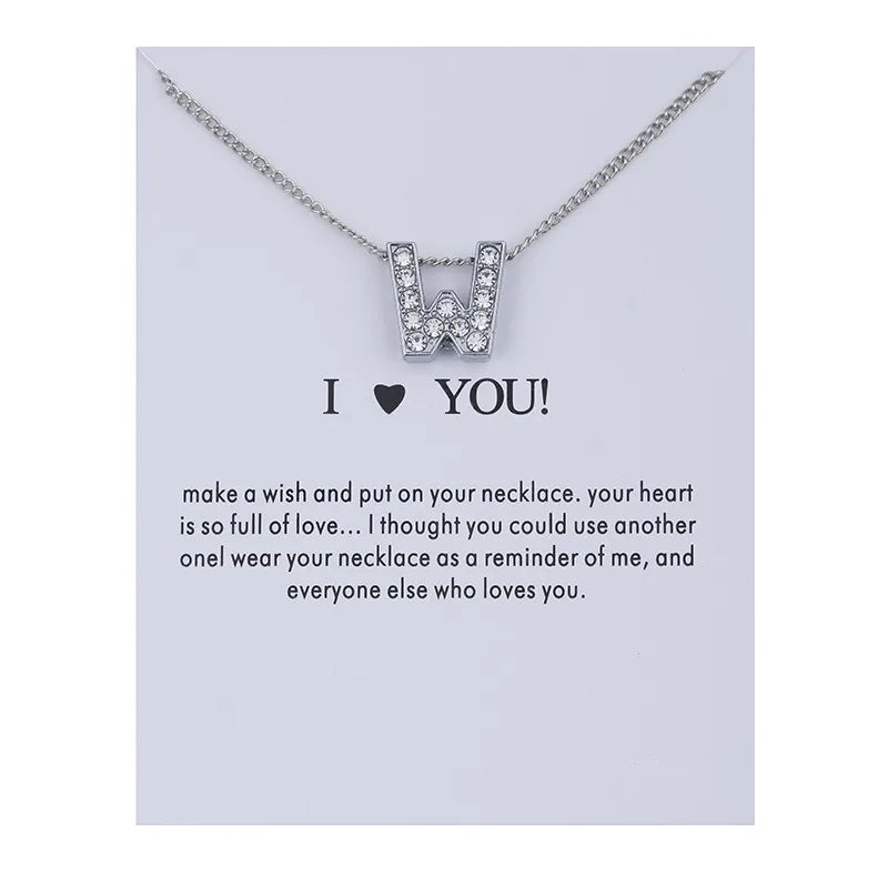 Alphabet Initial Letters Message Card Necklace - Image 26
