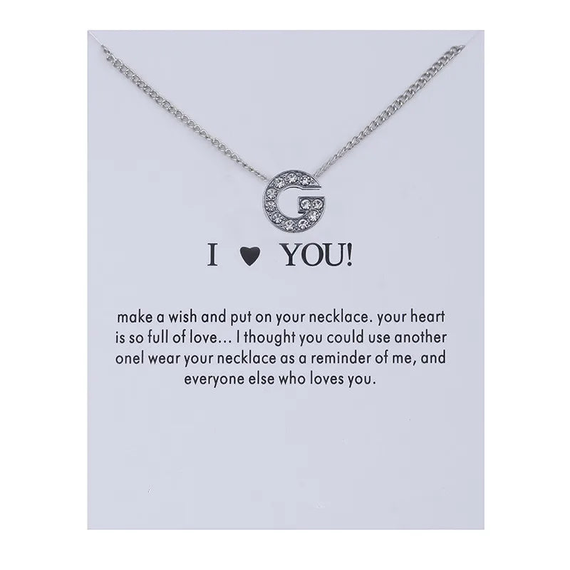 Alphabet Initial Letters Message Card Necklace - Image 16