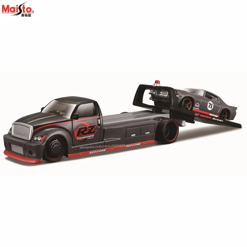 1:64 FLATBED/1988 BMW M3 E30 1965 FORD MUSTANG elite transport Die-casting car model - Image 35
