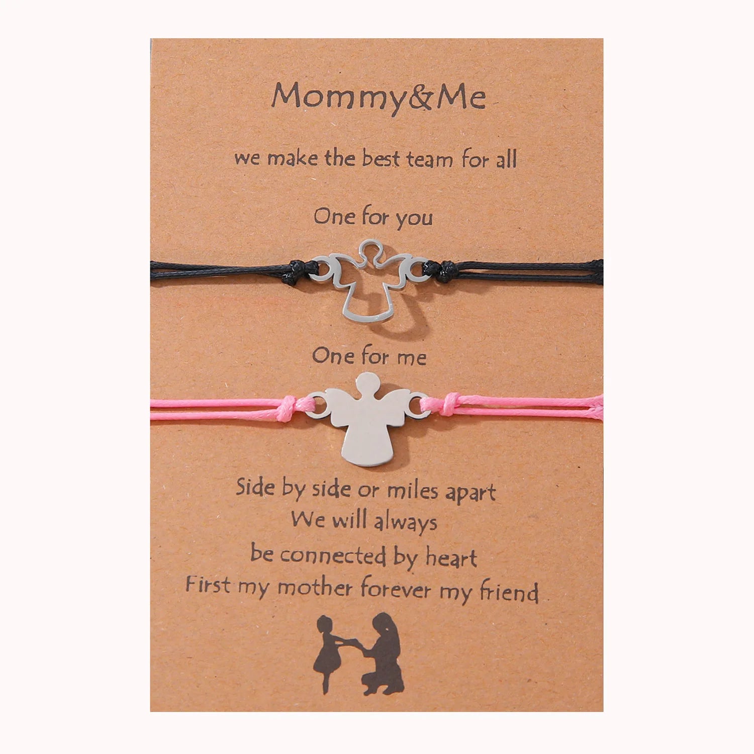Hollow Angel Mother Daughter Parent Child Bracelet - Image 8