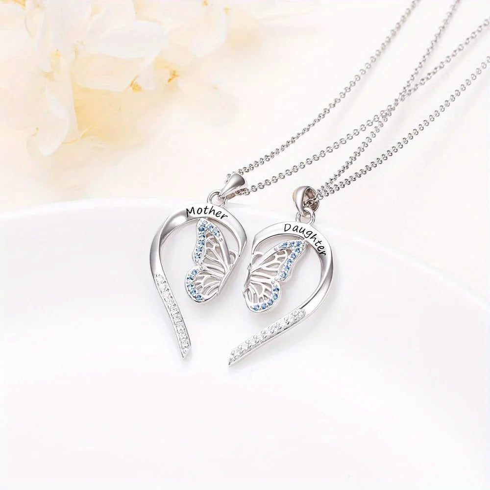 Cherished Bond 2pcs/set Mother-Daughter Matching Heart Necklaces - Image 5