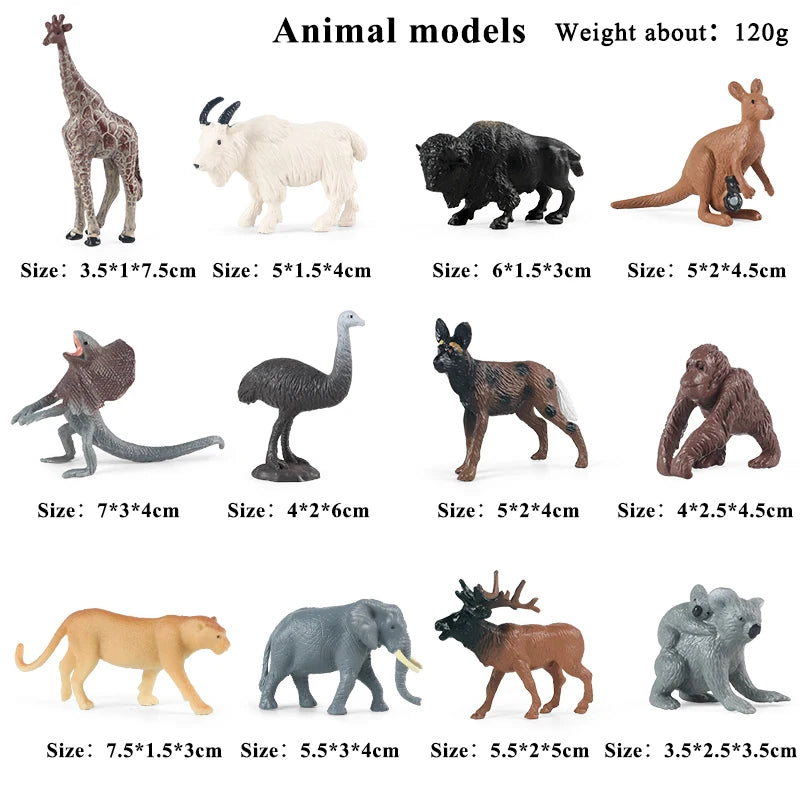 Montessori Miniature Lion Shark Horse Dinosaur Animals Model Set Action Figures - Image 24