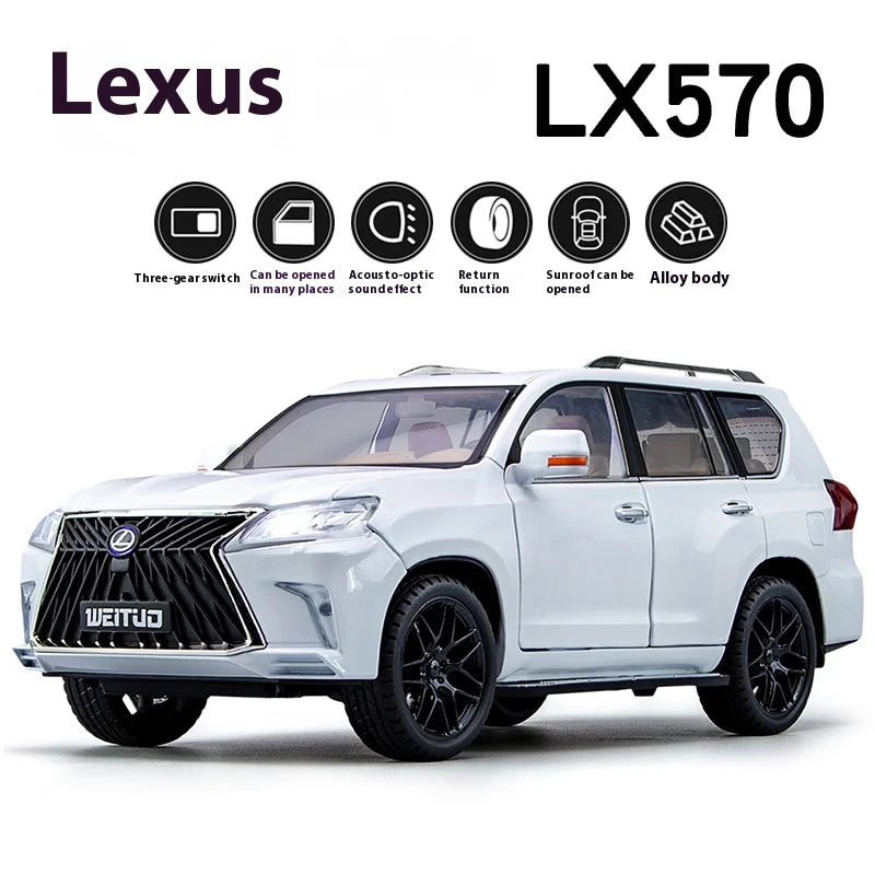 Large 1:18 Lexus LX570 Off-road SUV Metal Alloy Diecast Car - Image 9