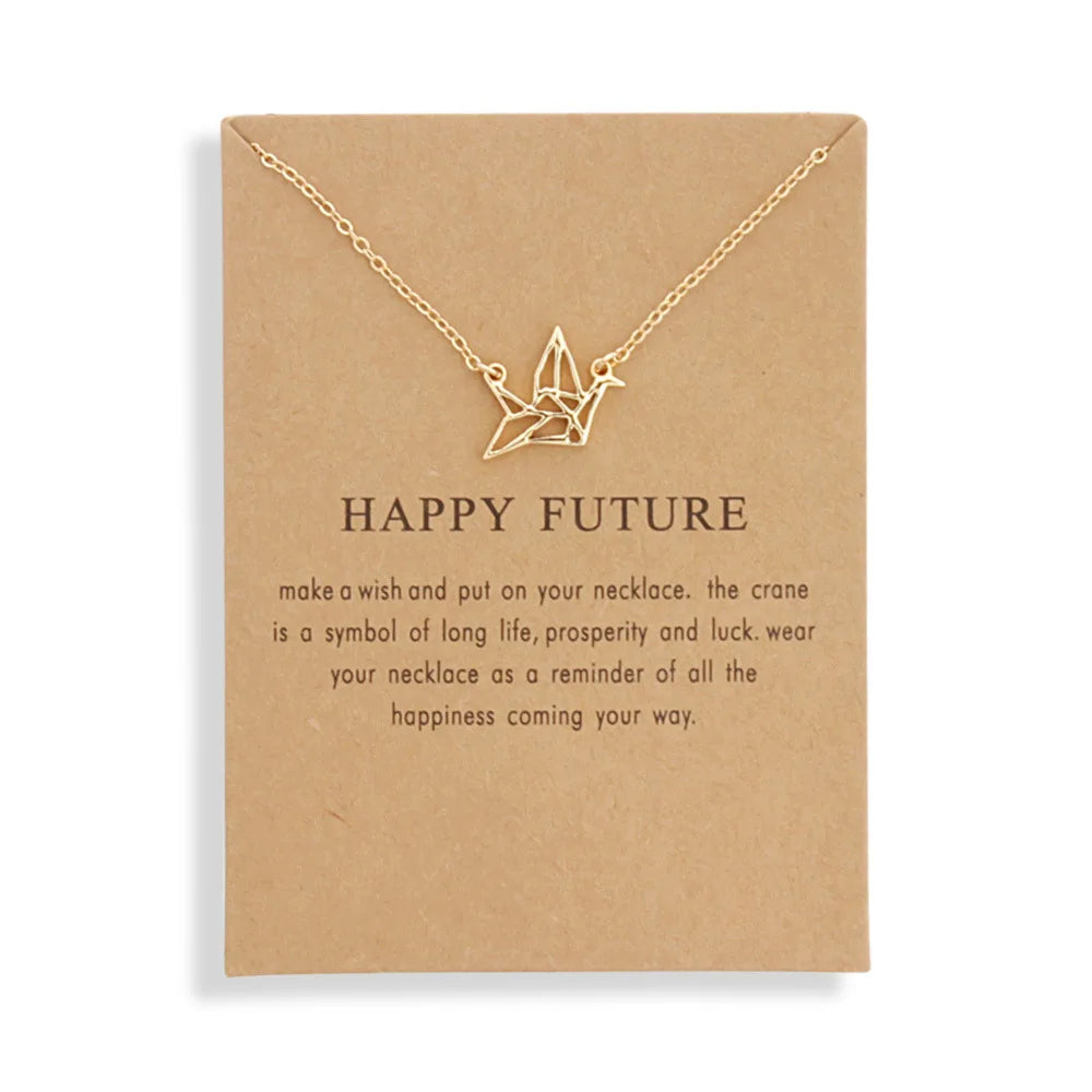 Elegant Sun Love Star Leaves Clover Unicorn Luck Pendant Necklaces - Image 39