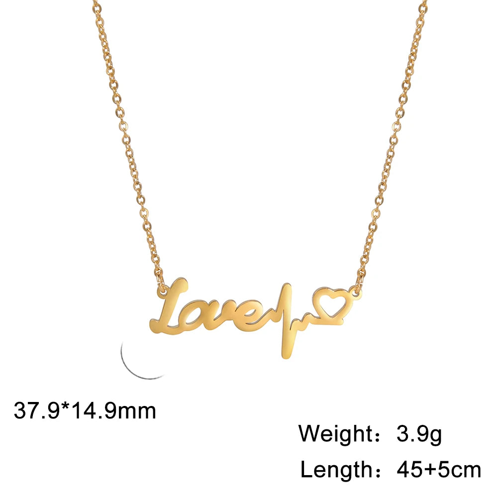 Mama Letter Necklace For Women Super Papa Mom Dad Pendant - Image 14