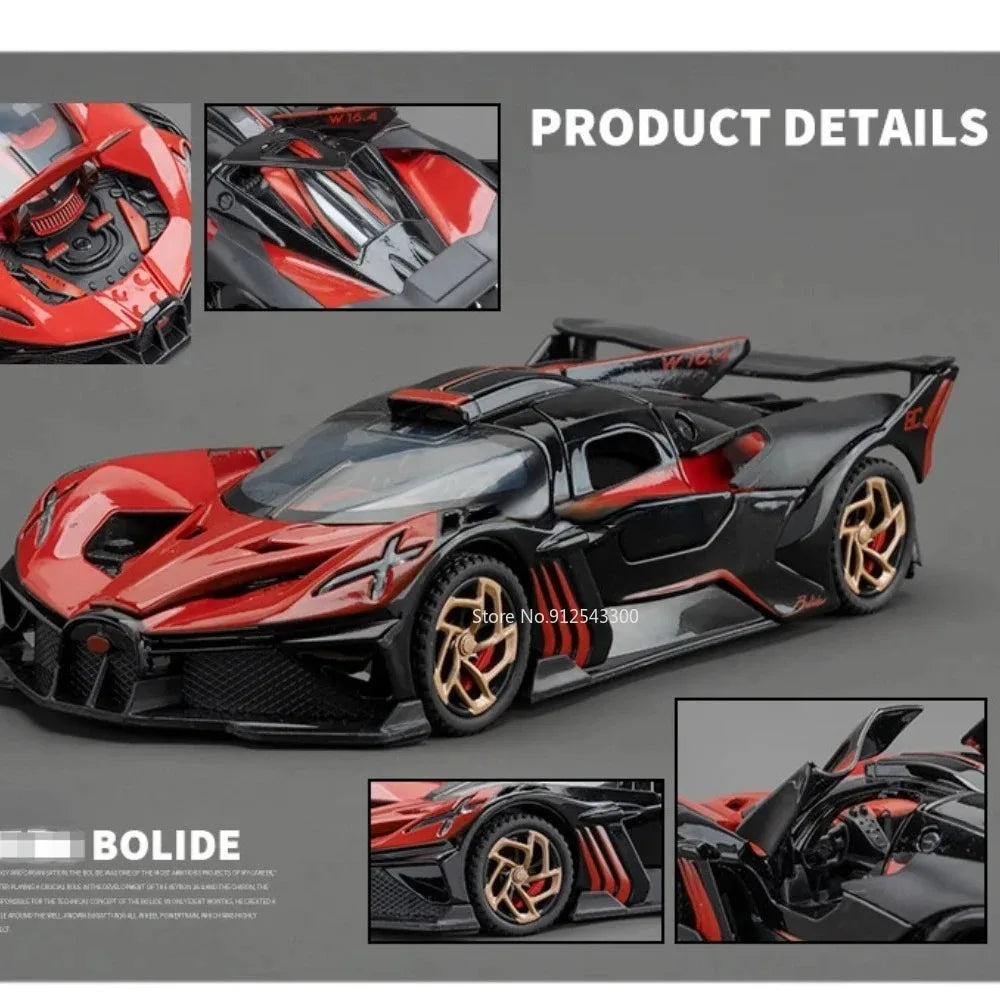 1/32 Bugatti Bolide Alloy Sport Car Model Diecasts - Image 10