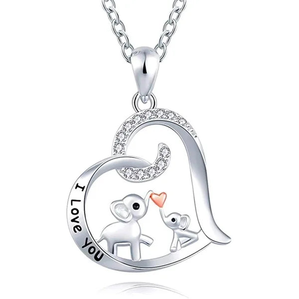 Mother and Child Daughter Son Love Heart Pendant Necklace - Image 8