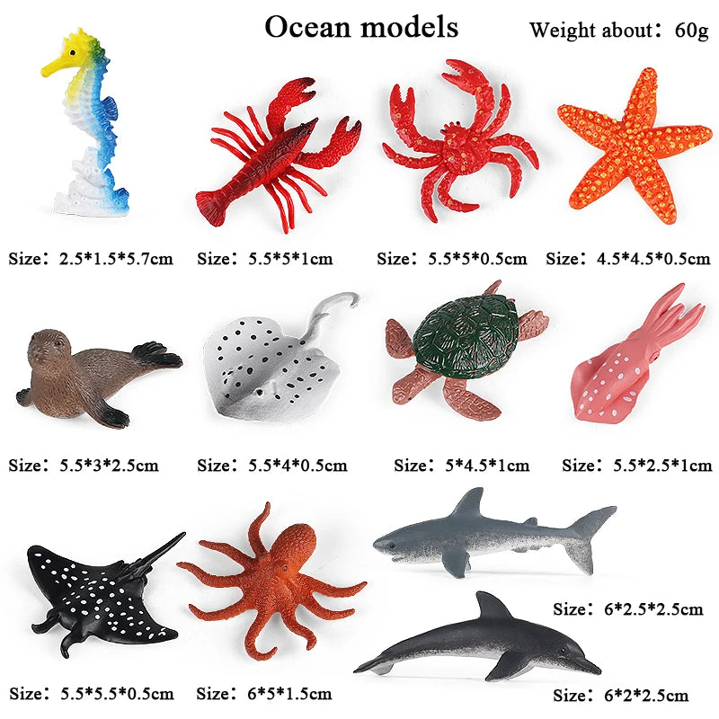 Montessori Miniature Lion Shark Horse Dinosaur Animals Model Set Action Figures - Image 14