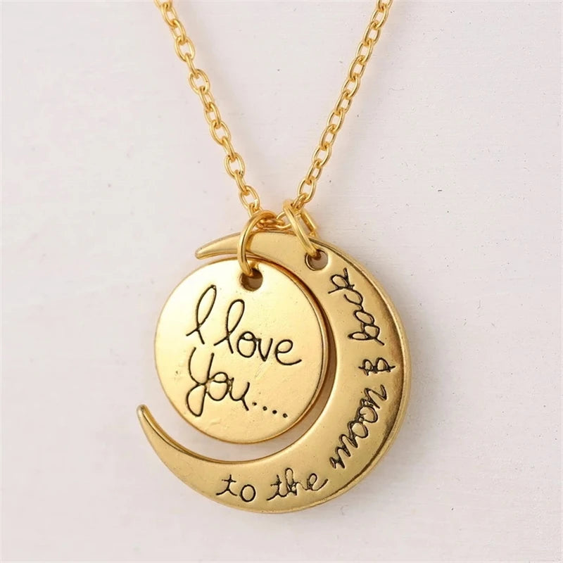 Family Necklace I Love You to the moon and back Necklace - Image 6